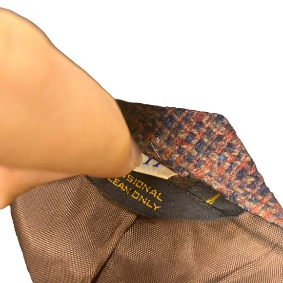 Vintage 60s Maroon Red Tweed Double Button Blazer Large - Picture 4 of 10